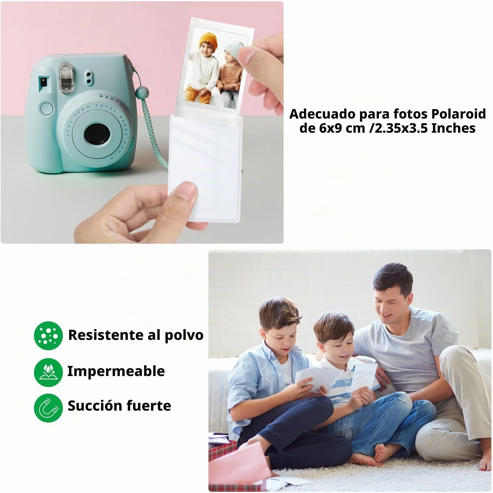 FRETONBA Foto Iman Nevera para Polaroid Instax Mini Papel Fotografico, 10 Piezas 9,5 x 6,5 cm Marcos de Fotos Magnéticos, Imanes Personalizados Nevera Para Foto, Postal, Blanco