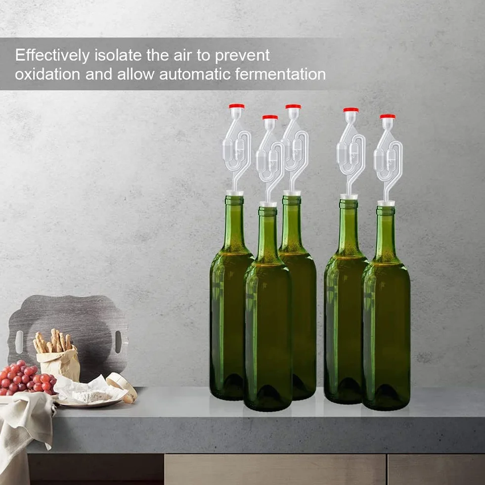 Kiuiom Esclusa de Fermentación Tubos de Fermentación,Burbujeador de Fermentación,Válvula de Vino,2PC Airlock Fermentacion para Alcohol para la Fermentación del Vino a la Casa Sello del Fermentador