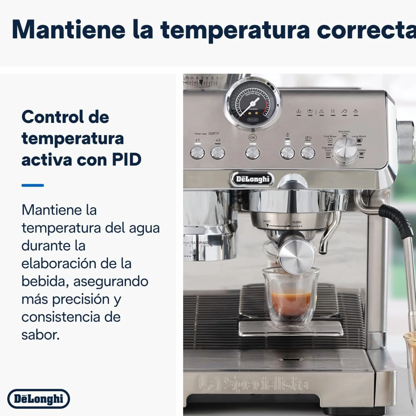 De'Longhi La Specialista Opera EC9555.M, Máquina de Café Espresso con Molinillo Integrado, Función Cold Brew, Incluida Varilla para Espumar Leche, Incluye Accesorios Welcome Set, 1550W, Metal