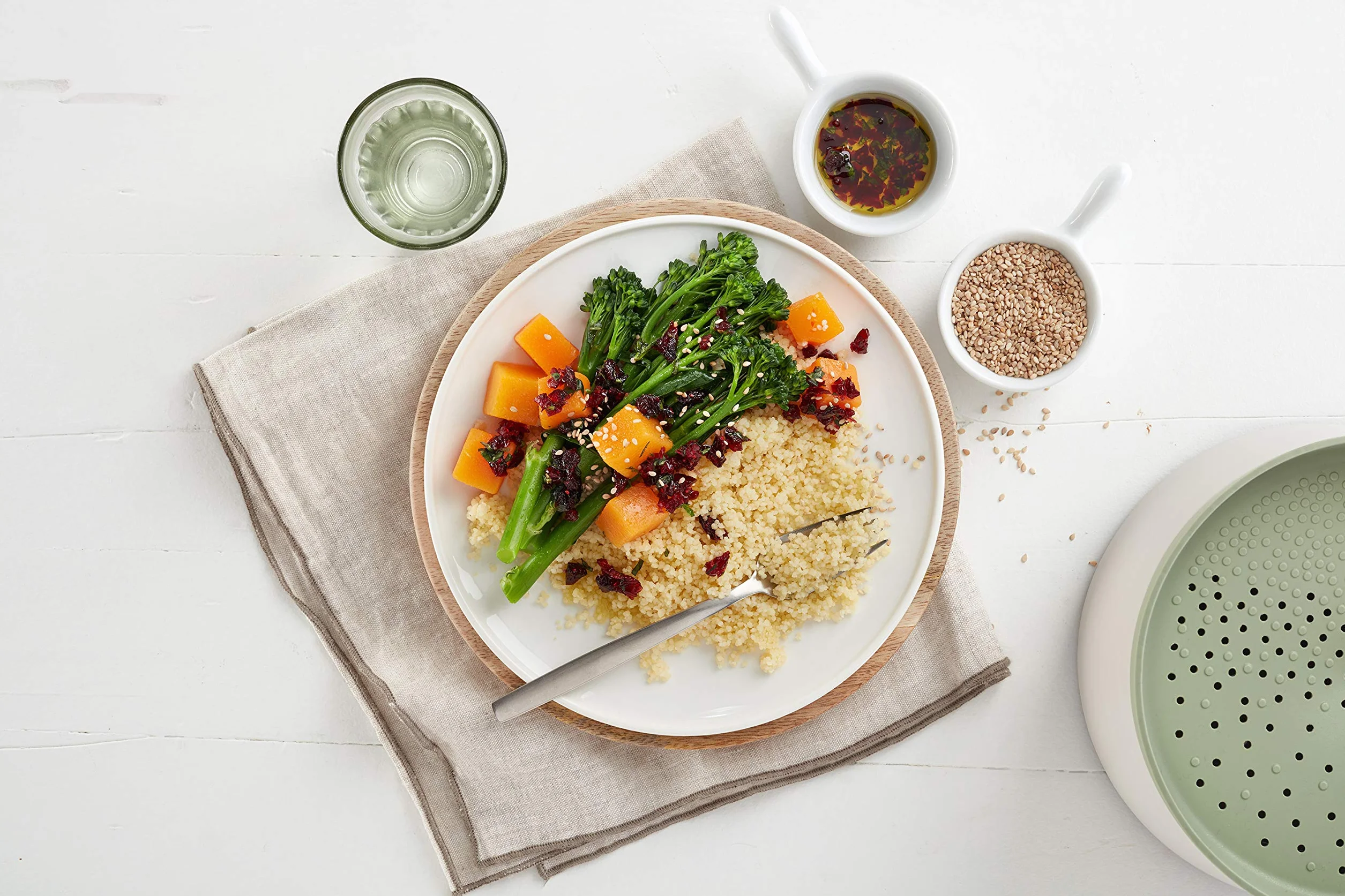 Lékué Recipiente para cocinar Quinoa y Arroces en microondas 1 Litro Verde