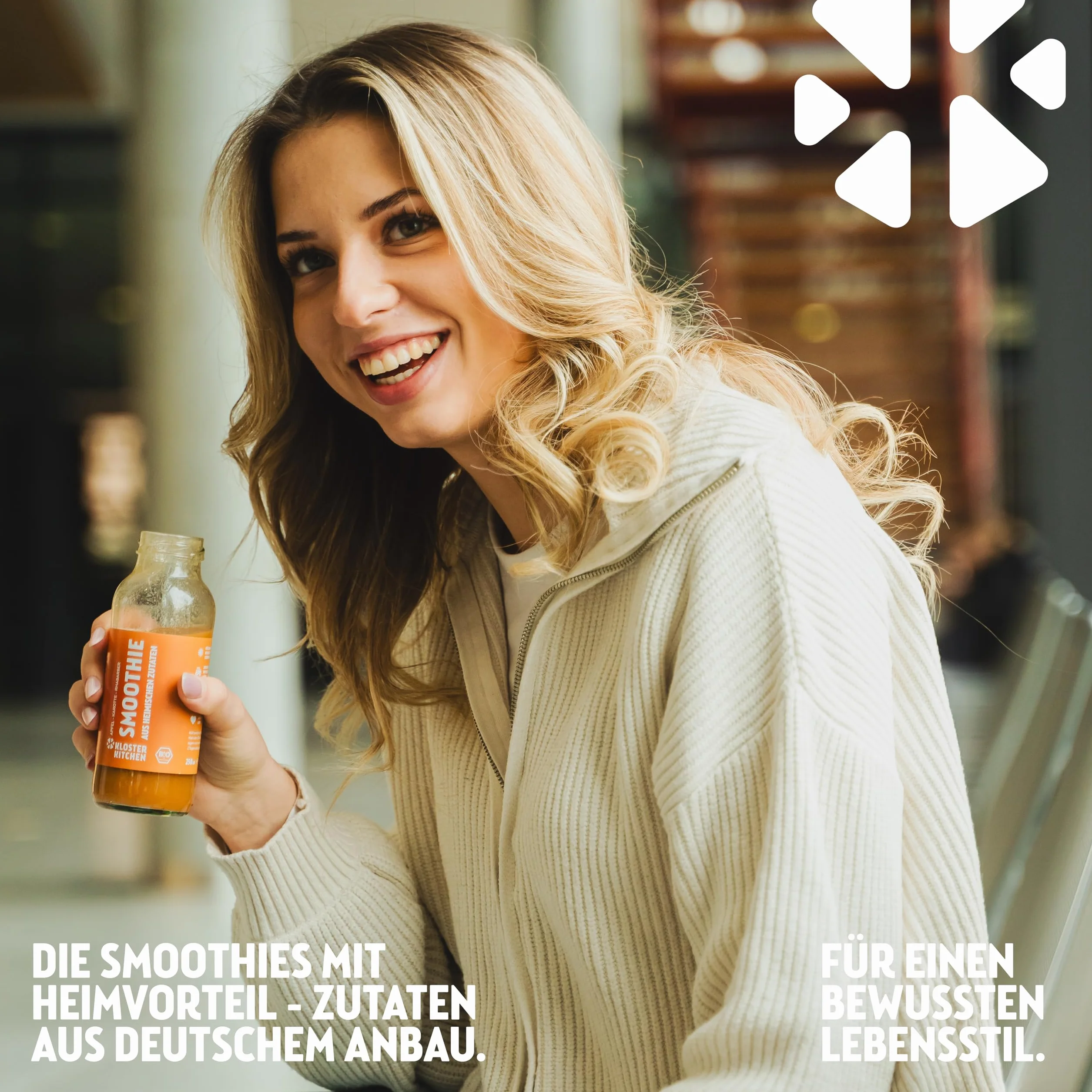 Kloster Kitchen Batido Orgánico de Naranja, Manzana, Zanahoria y Ruibarbo 6x250 ml