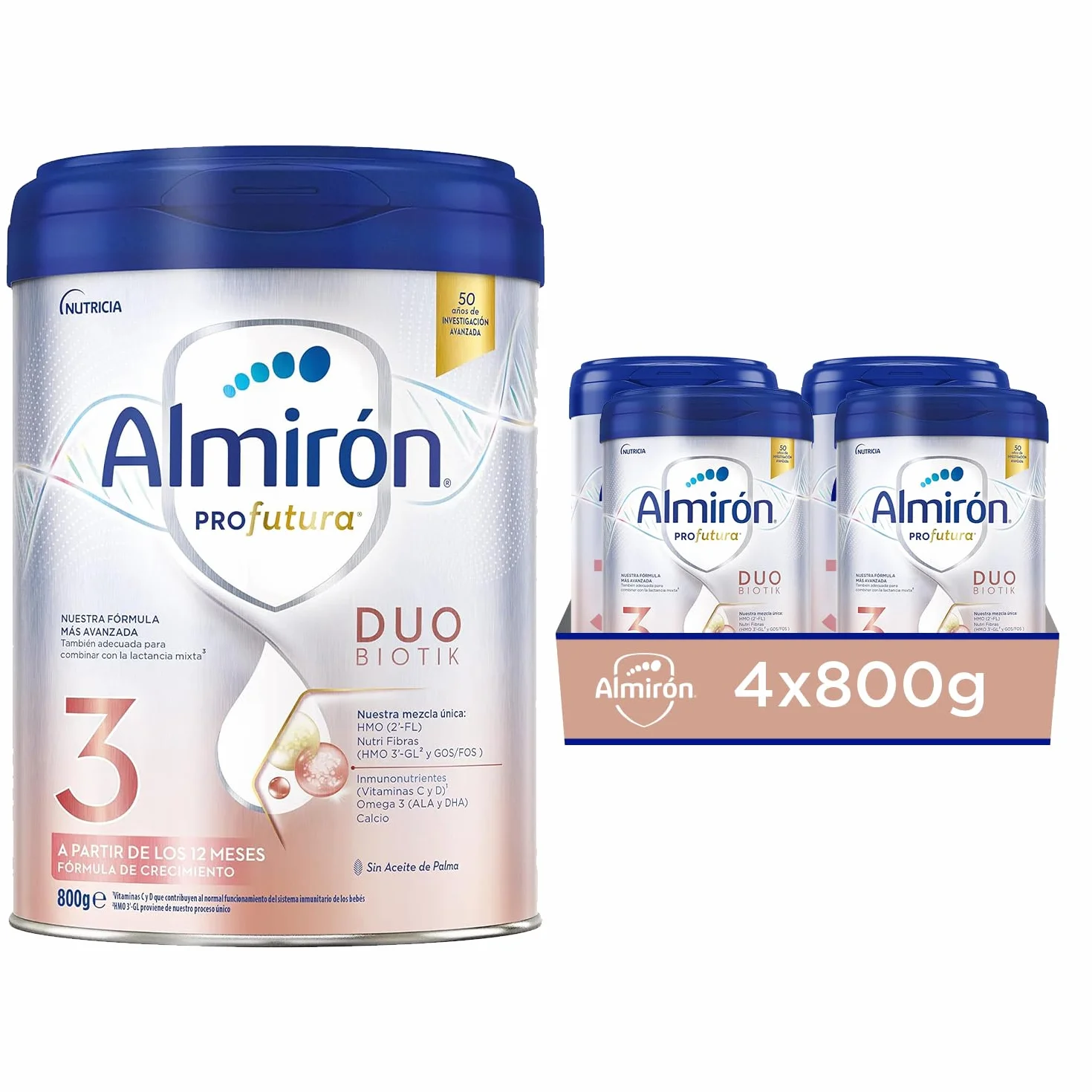 Almirón Profutura 3, Leche en Polvo de Crecimiento, 3.2kg, Paquete de 4 x 800g