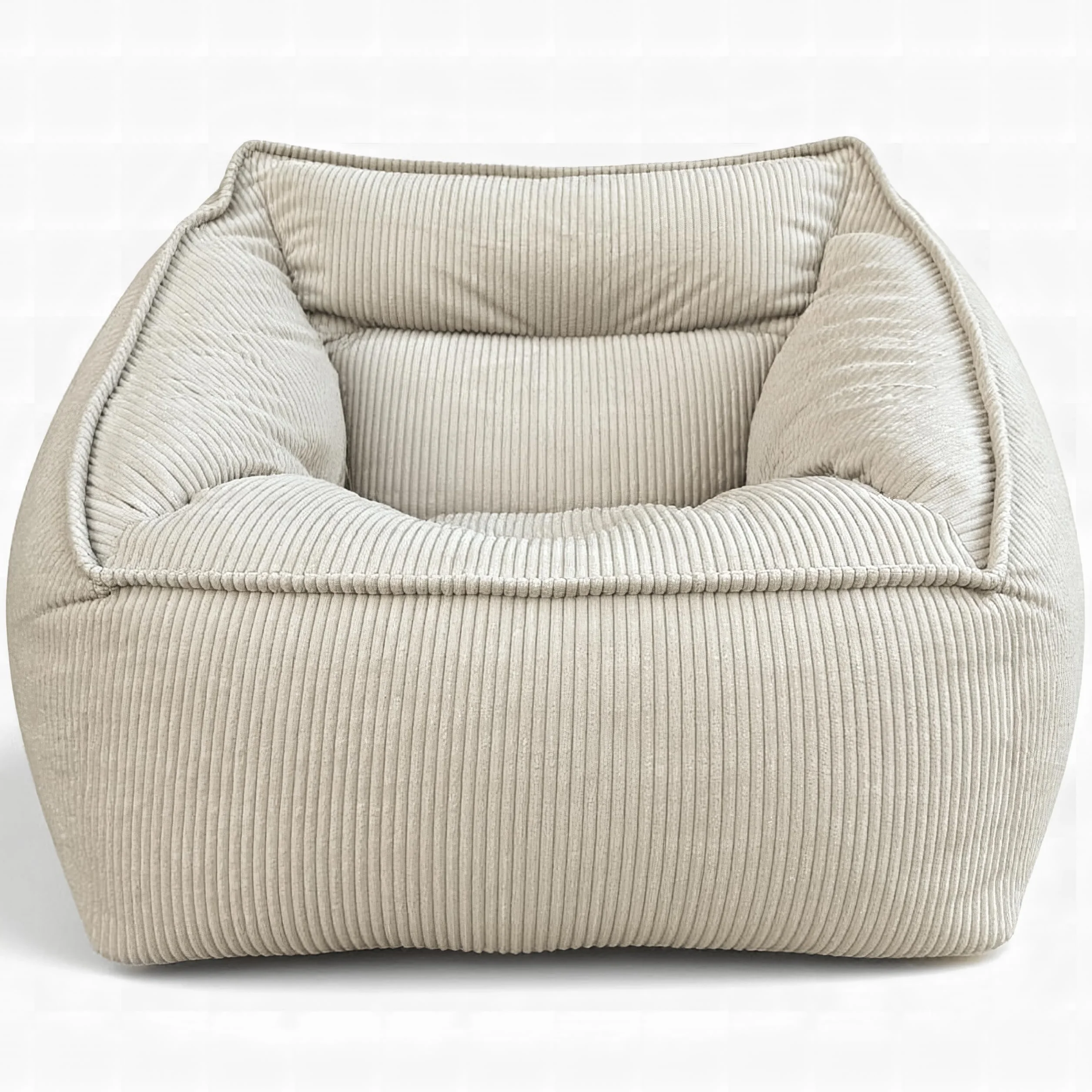 Aiire Sillón Puff con Relleno Incluido - Puf Salon, Dormitorio y Habitación Juvenil Moderno - Funda en Pana Premium Desenfundable y Lavable - Bean Bag XXL Gigante para Adultos [100x100x80]