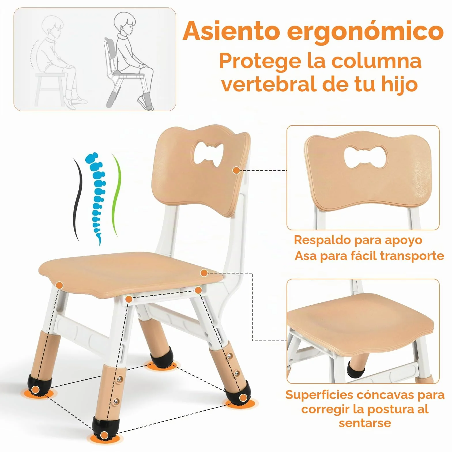 Mesa niños Infantil con 6 Sillas, Grupo de Mesa Infantil en Altura Ajustable, Juego de Sillas para Jardín de Infantes y Habitación, Grupo de Asientos para Niños y Niñas a Partir de 2 Años, Amarillo