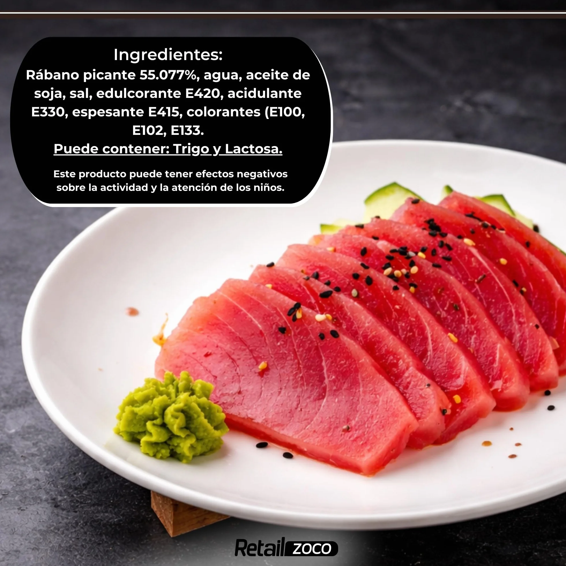 Pasta de wasabi en tubo 43 g pack de 2 unidades auténtico sabor picante para sushi sashimi nigiris