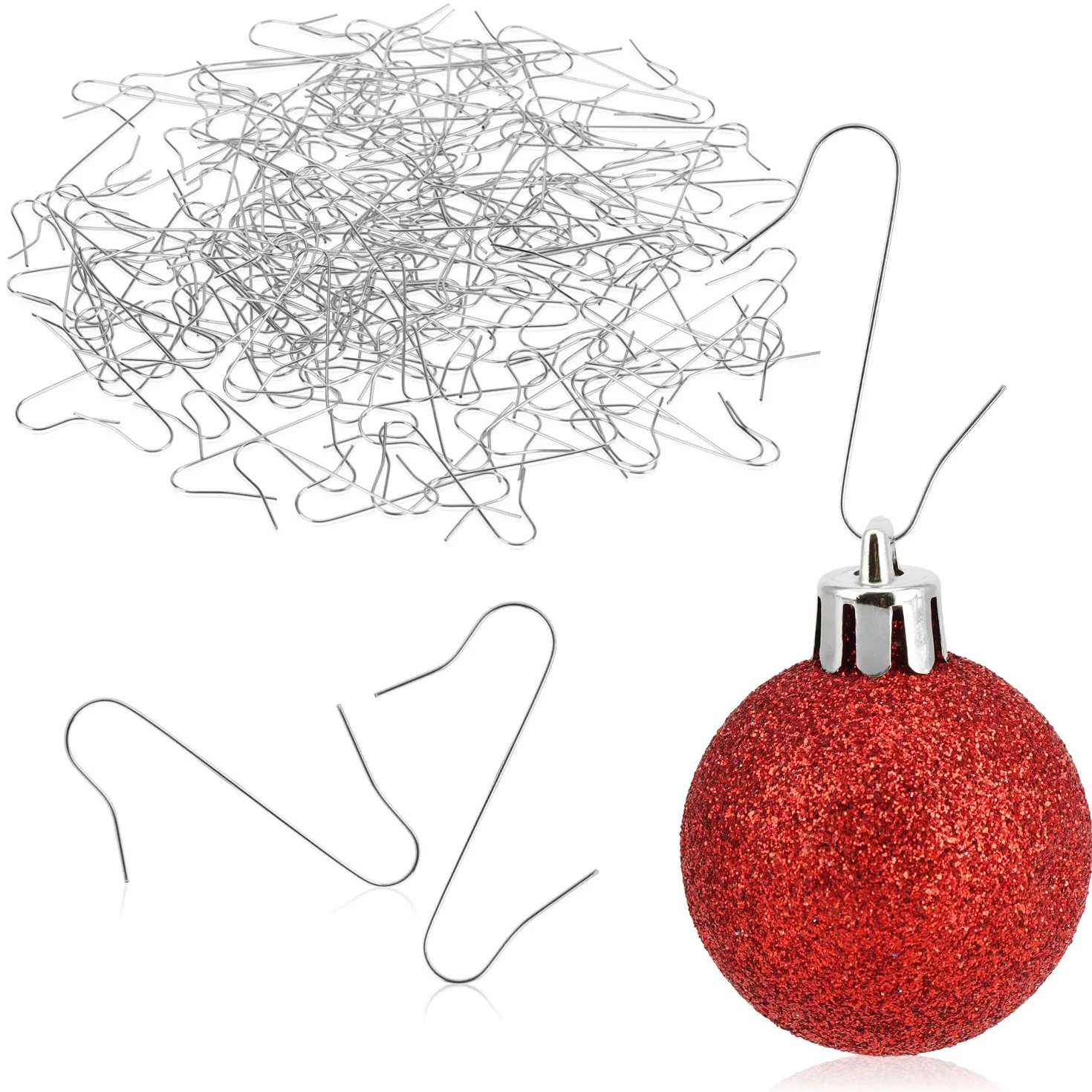 COM-FOUR® Ganchos 150x para Decoraciones de Árboles de Navidad - Ganchos Dobles Colgantes Decorativos