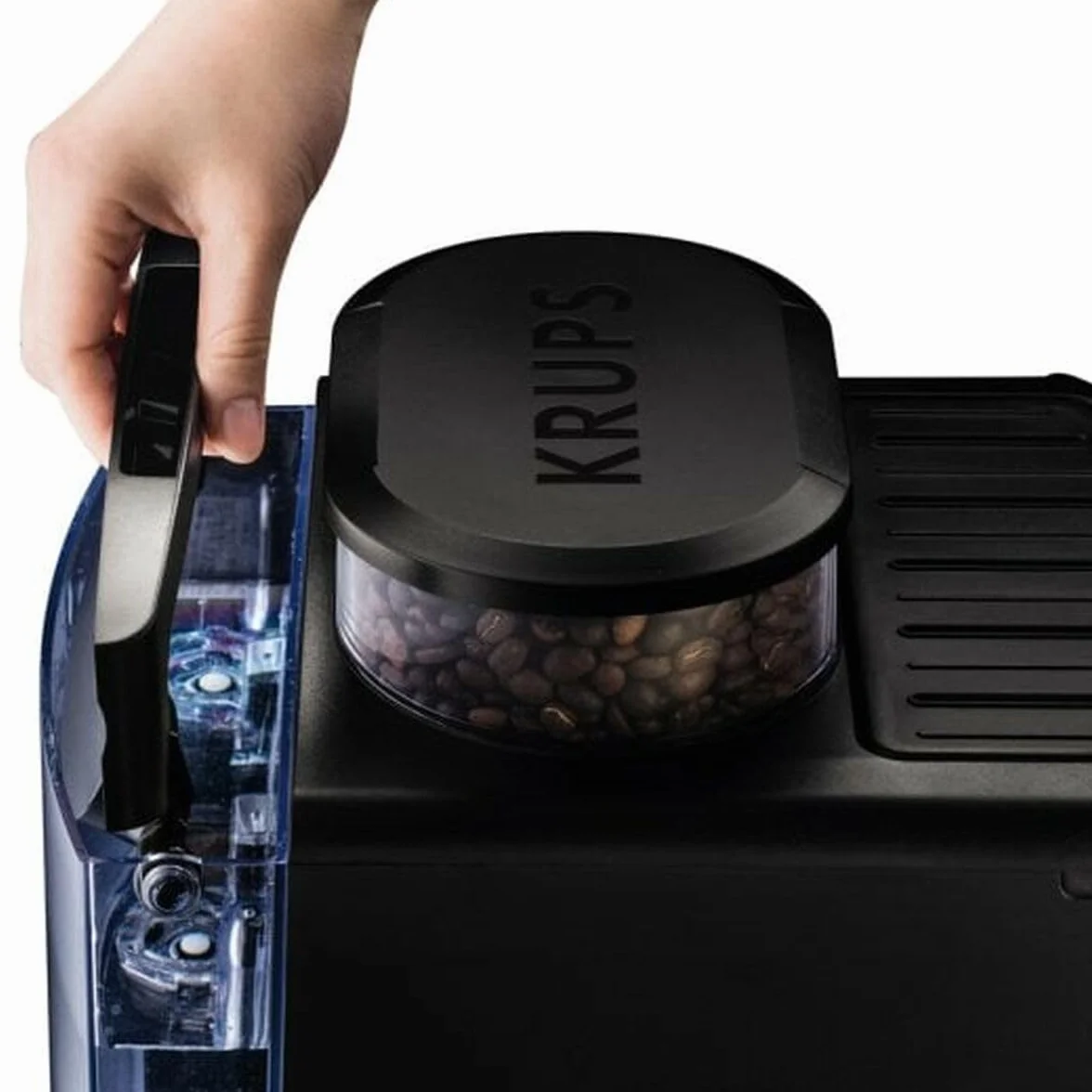 Krups Arábica Cafetera Espresso Automática, 1450 W, 1.7 litros, Acero Inoxidable, Negro