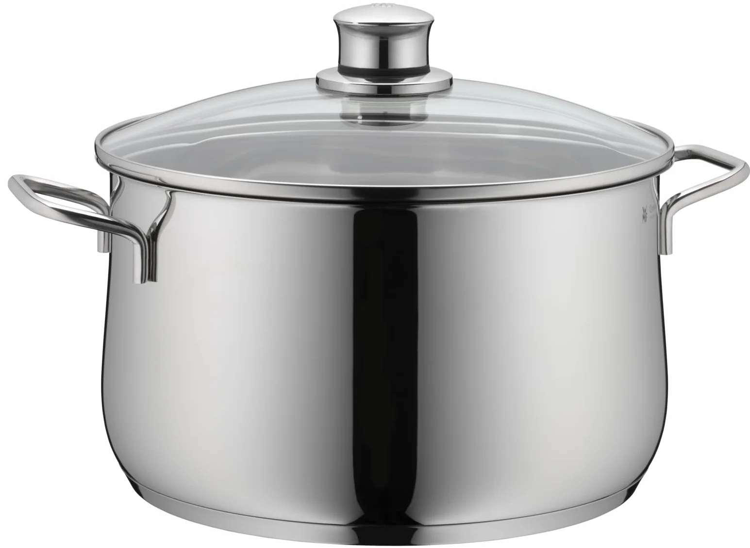WMF Diadem Plus - Olla Baja 6.5 L Ø24 cm, Acero Inoxidable Cromargan, con Tapa de Cristal