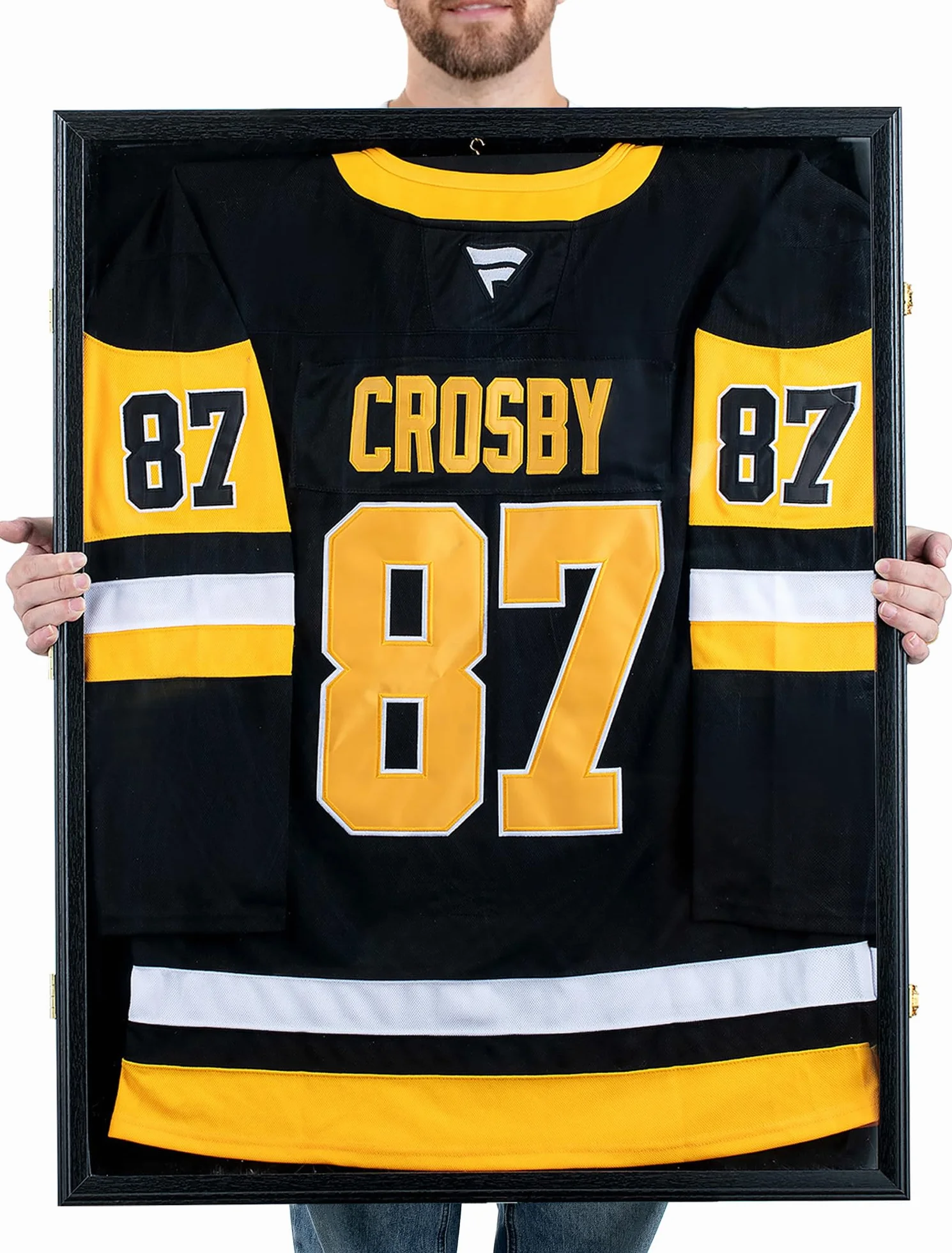 Marco de camiseta de fútbol de 70 x 90 cm, marco 3D, marco de objetos grandes, para adultos, hockey sobre hielo, fútbol, baloncesto, camiseta negra
