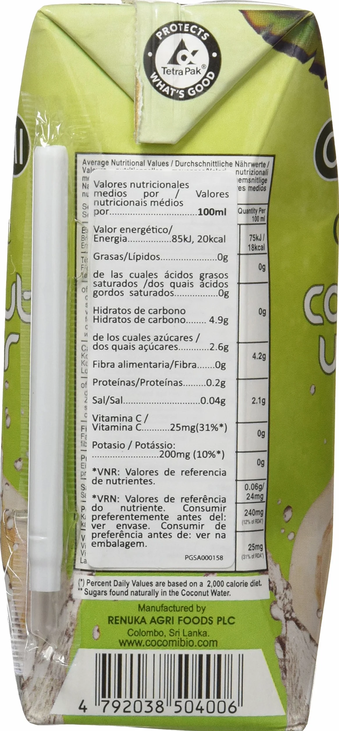 Cocomi Agua de Coco Natural 12 Tetrabriks