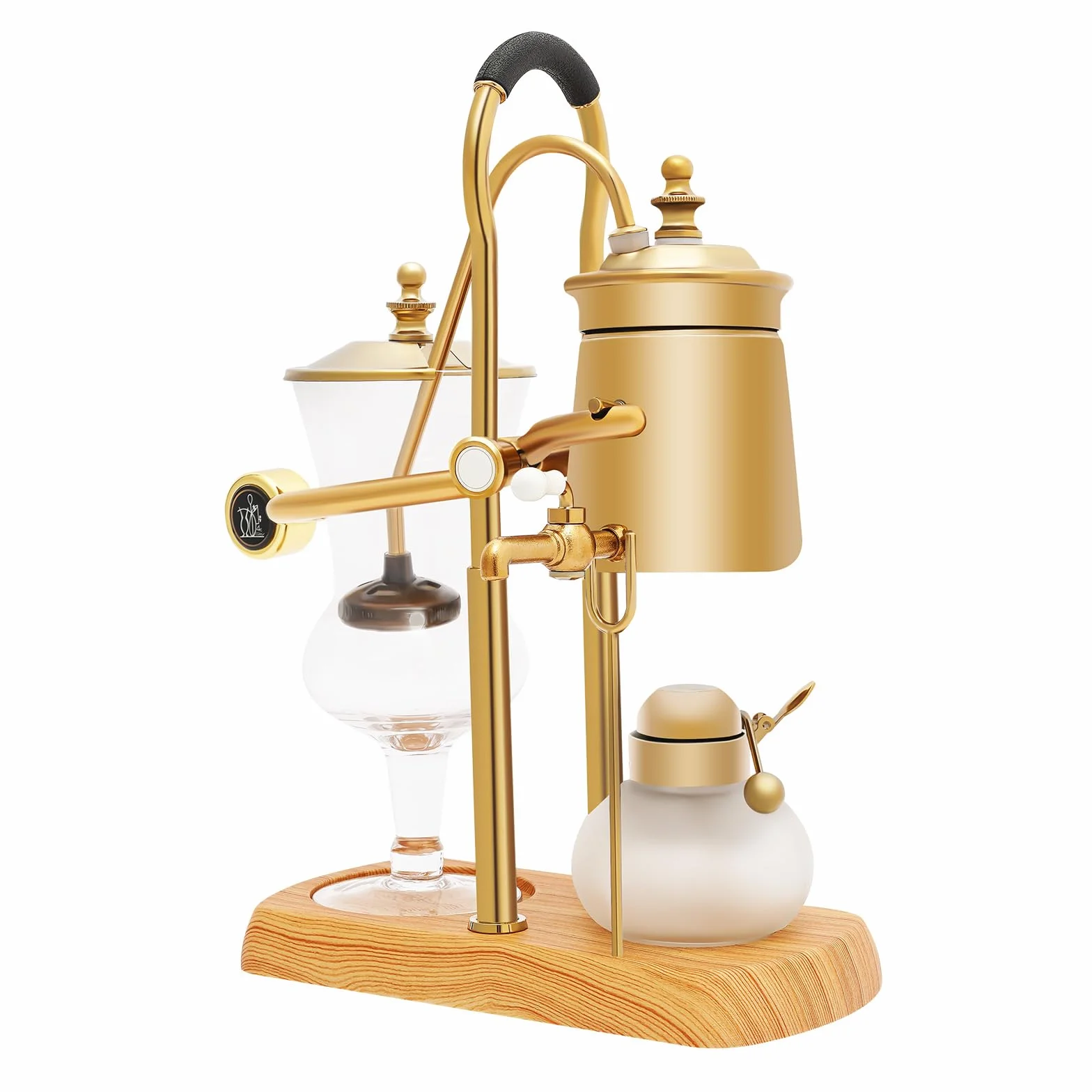 Sifón de equilibrio vintage con gravedad de glassiphon, diseño belga de vacío, filtrado, base estable, asa práctica