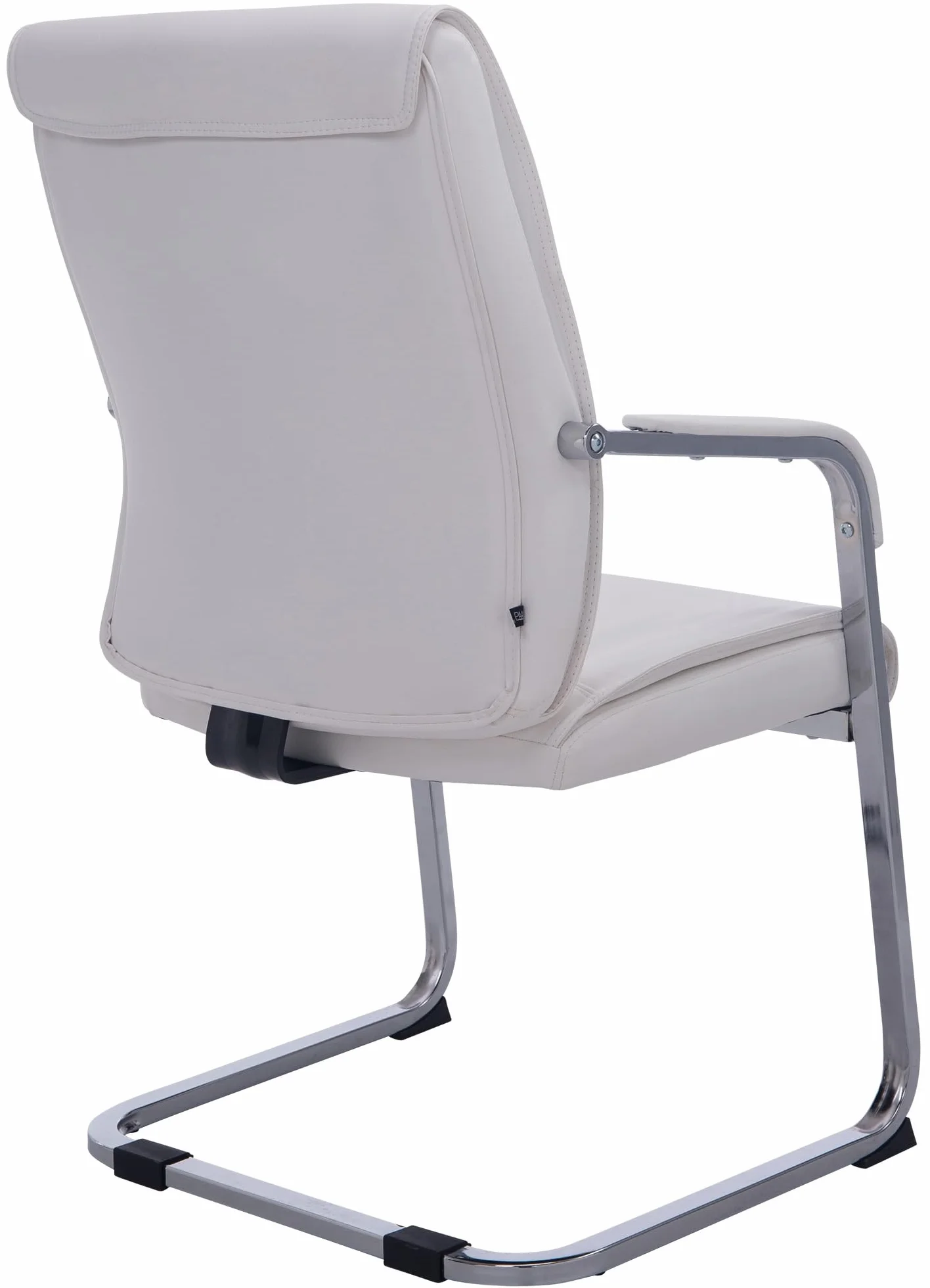CLP Silla De Conferencia Anubis En Polipiel I Silla De Oficina En Estilo Cantiléver, con Reposabrazos & Base Metálica, Color:Blanco