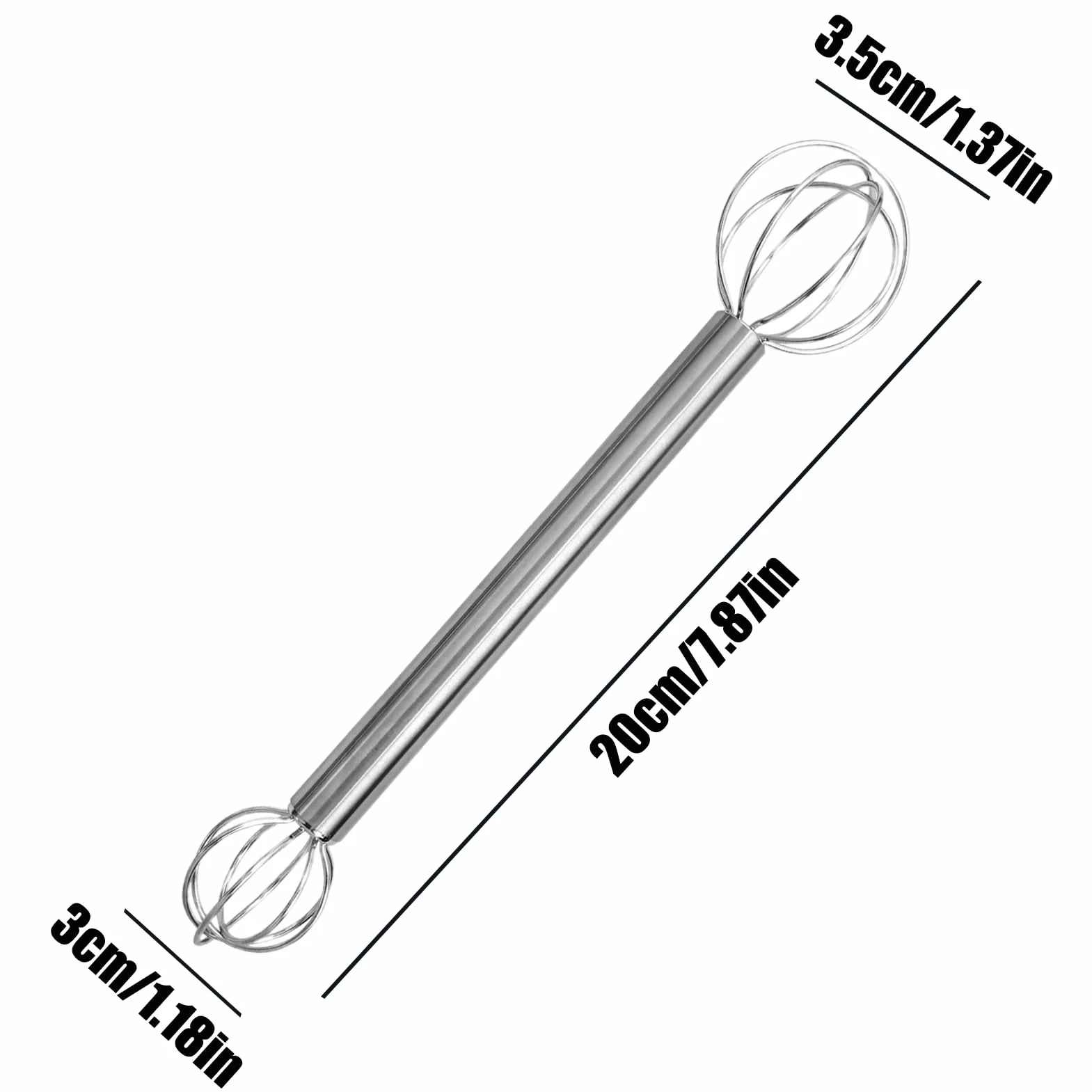 Muddler de misos de Acero Inoxidable - Batidor de Cocina de Doble Cabeza, 20x3,5x3cm Muddler Manual para misos | Palito para Revolver y Cuchara Batidor para Cocina Doméstica, Repostería, Salsas, Huevo
