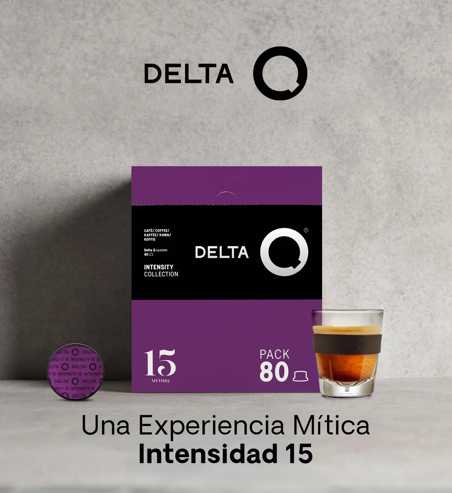 Delta Q Cápsulas de Café Molido Mythiq Espresso Intenso Intensidad 15 80 cápsulas