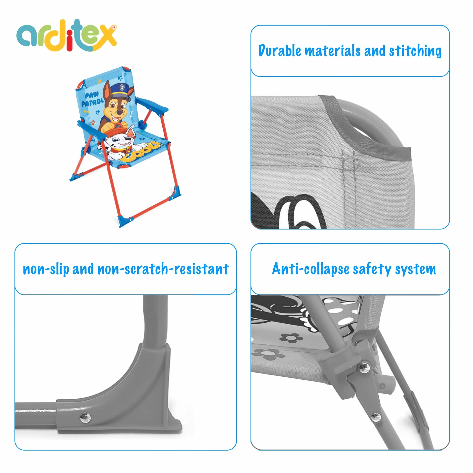 ARDITEX Silla Plegable Patrulla Canina Chase Marshall 38x32x53cm