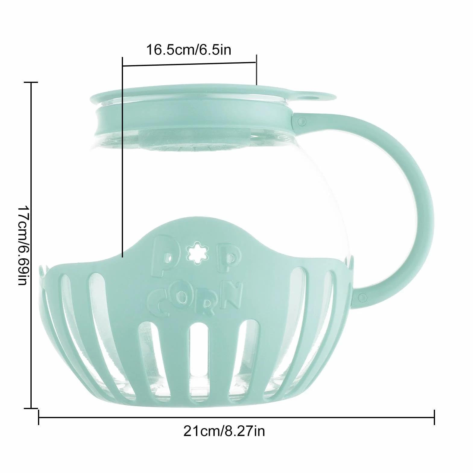 Tarro De Palomitas De Maíz 2.13L Micro-Pop Popper Vidrio De Borosilicato Para Microondas