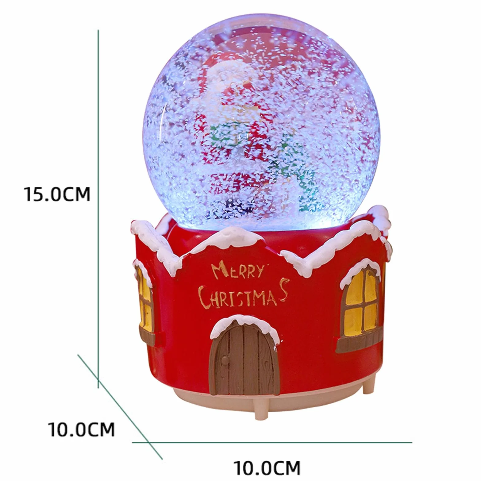 Figura de Resina Bola de Nieve Papá Noel Navidad Musical Decoración Hogar Adorno Regalo