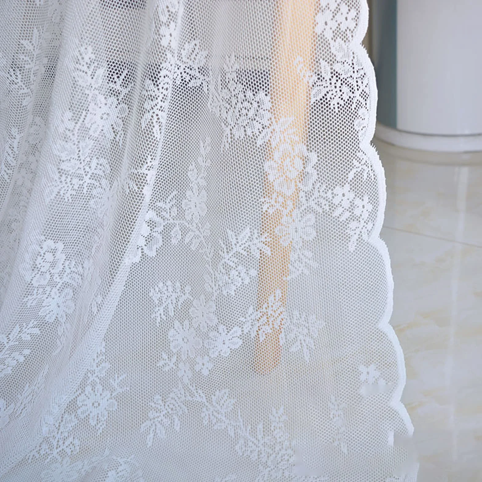 280 cm de Ancho Tela de Encaje Retro de Tul Floral de Tela con Rosas para Fashion Lady Vestido Bufanda Novia Fiesta Noche Falda Decoración Ropa Cortinas(Size:2.8 * 5m,Color:Blanco)