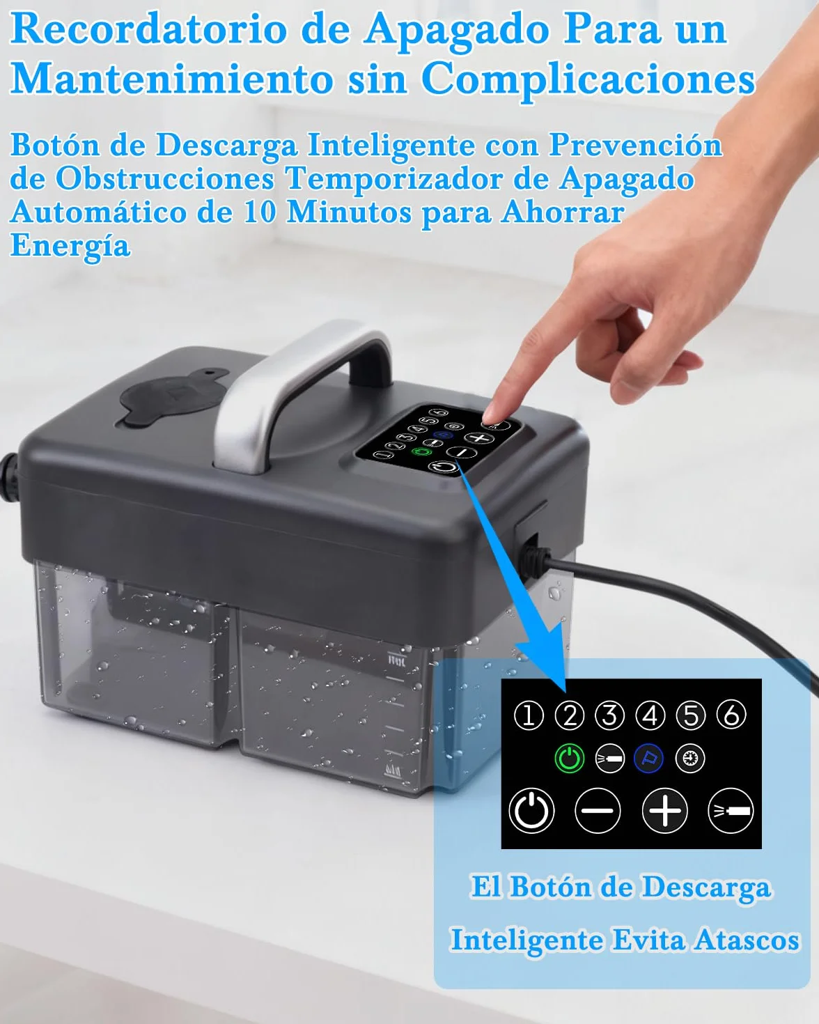 Upgrade Vaporeta 2500W 6 Niveles Ajustables 1,6L 120°C 15s 10 Accesorios Gris