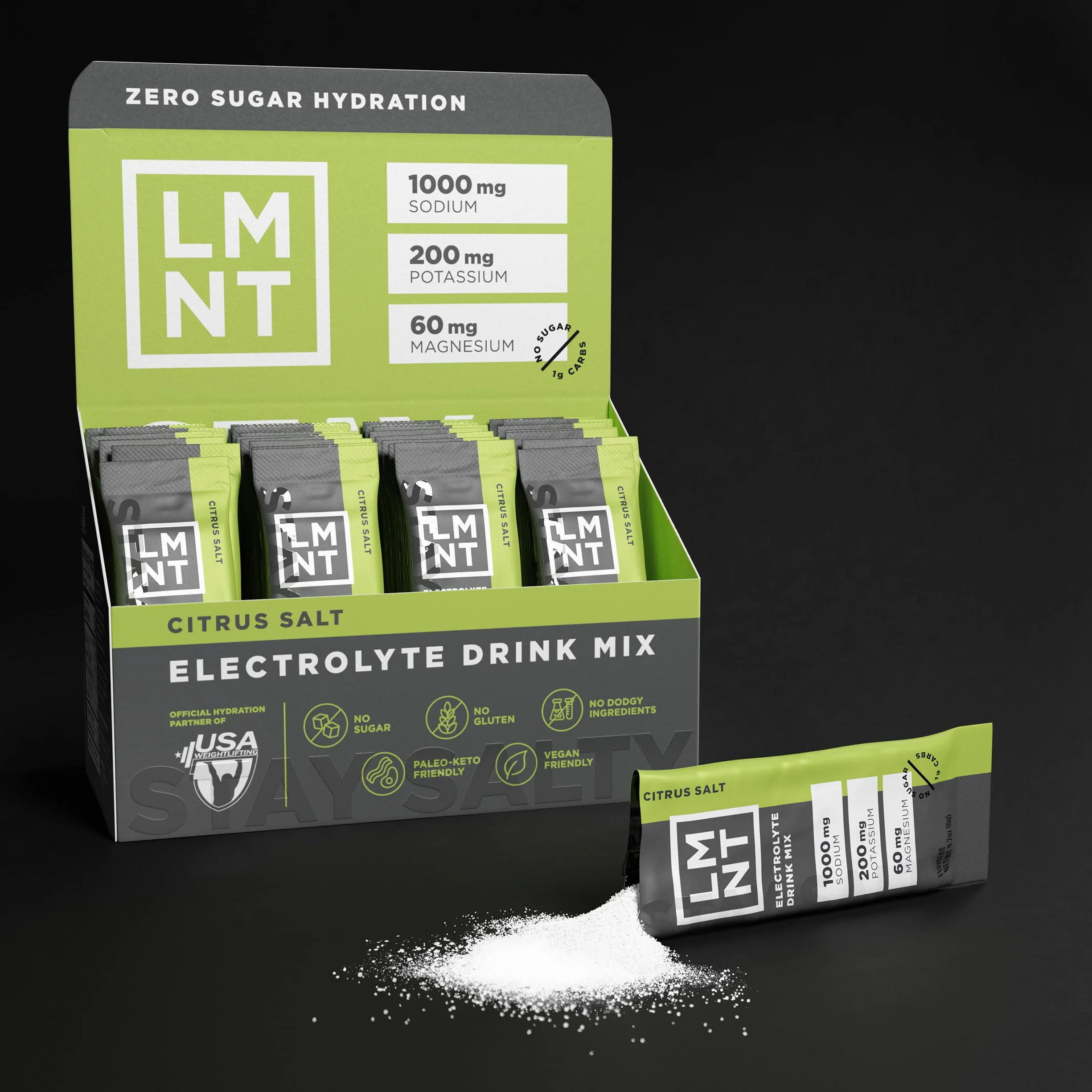 LMNT Keto Electrolyte Powder Packets Citrus Salt 30 Stick Packs
