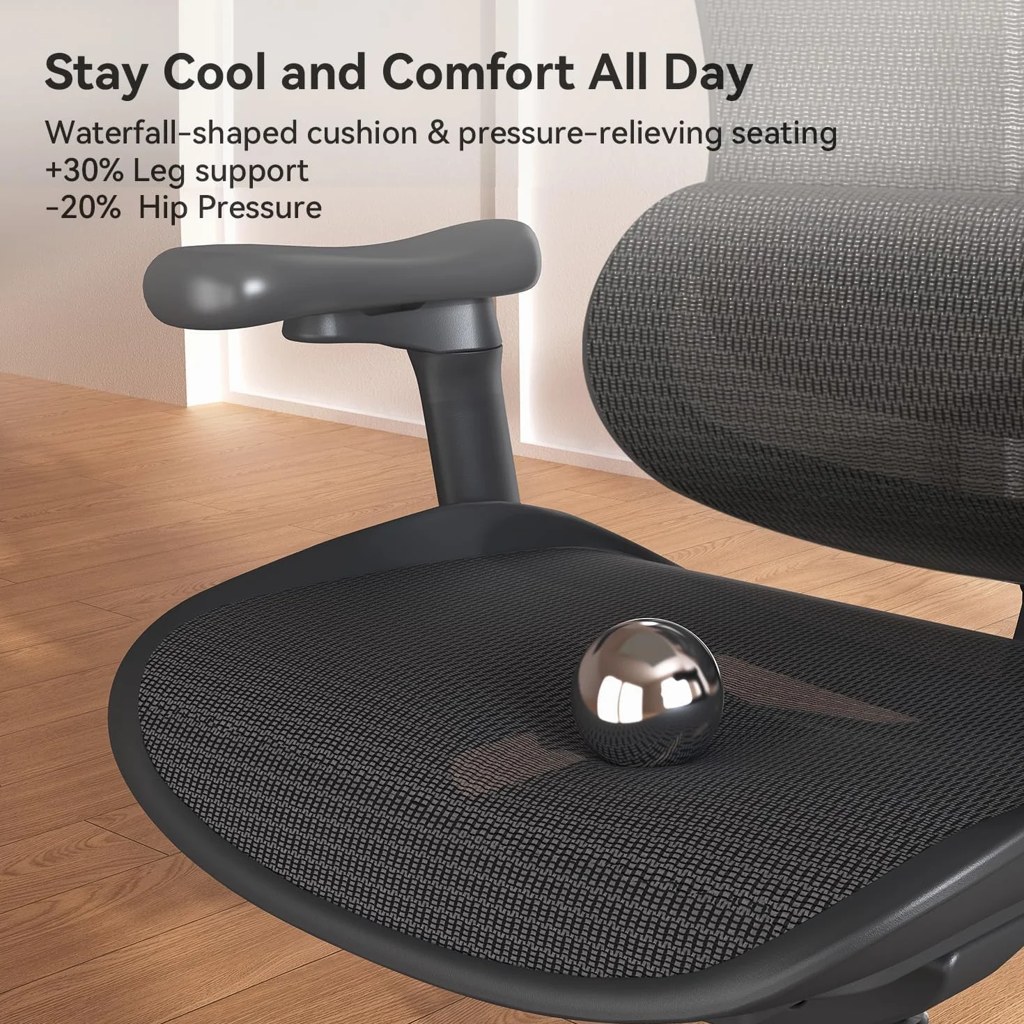Garvee Silla de Oficina Ergonómica Grandeza y Robusta - Respaldo Alto de Malla Transpirable - Soporte Lumbar Dinámico - Reposabrazos 3D Ajustables - Asiento Giratorio con Reposapiés