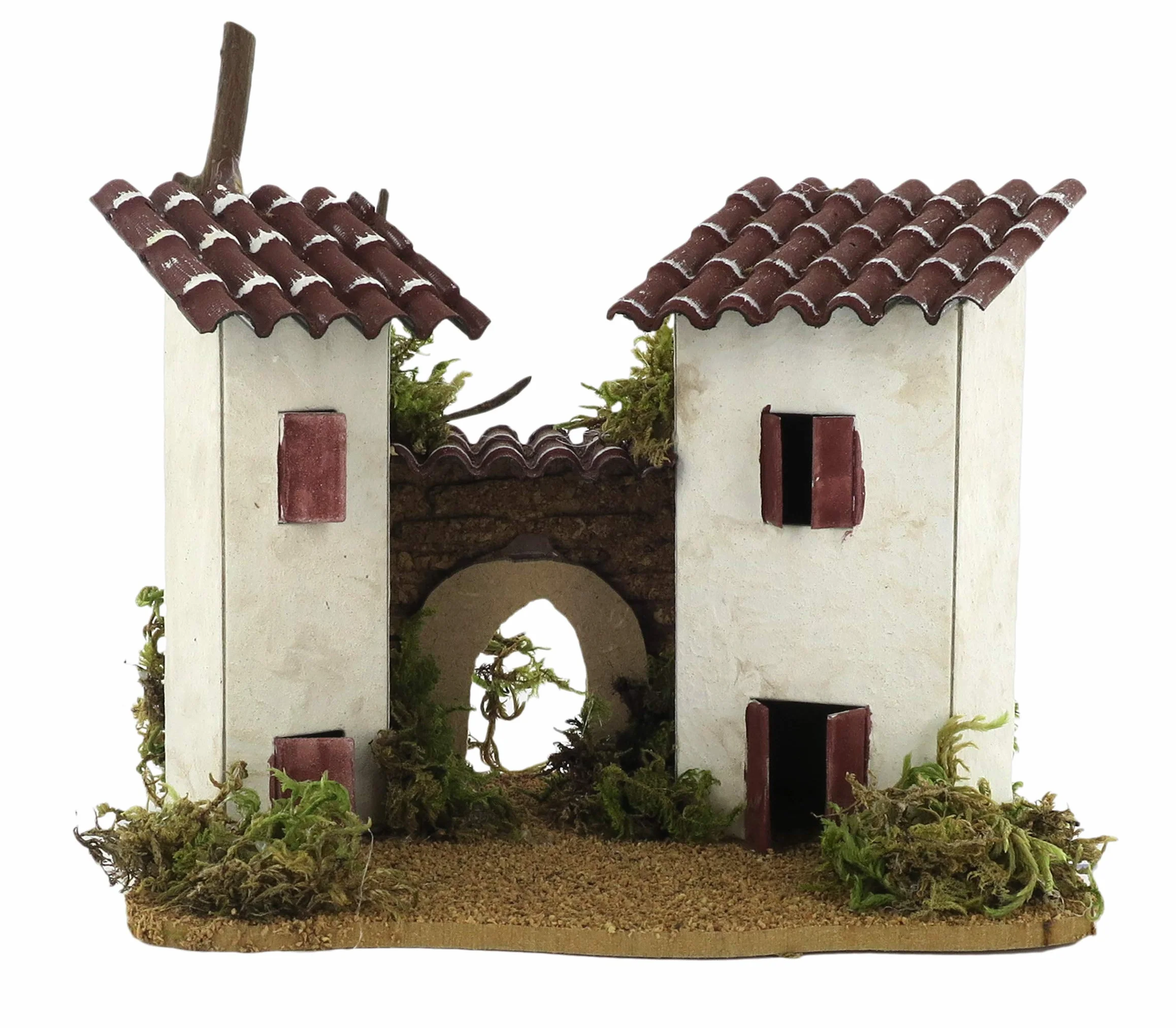 Ferrari & Arrighetti Casitas con Tejas para la escenografía del Belén - Pesebres Bertoni