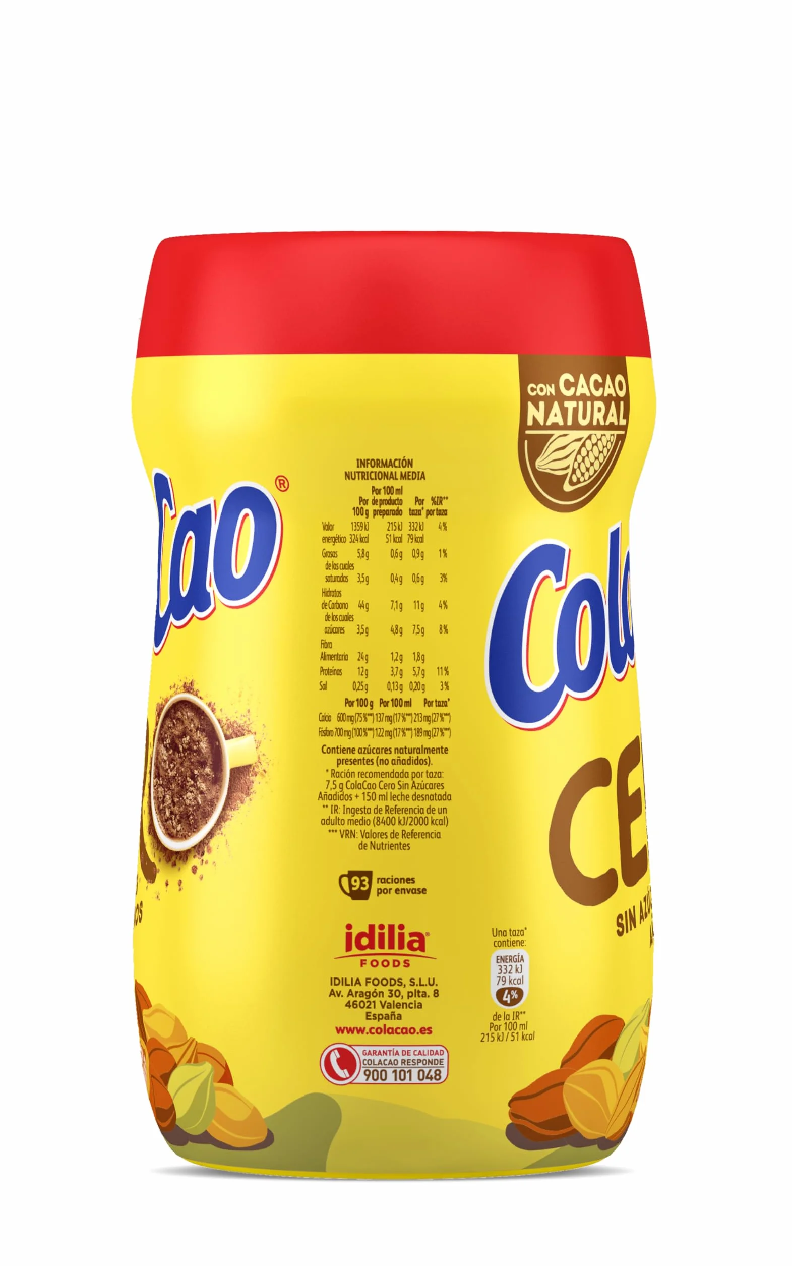 ColaCao Cacao Soluble Natural 0% Azúcares Añadidos 700g