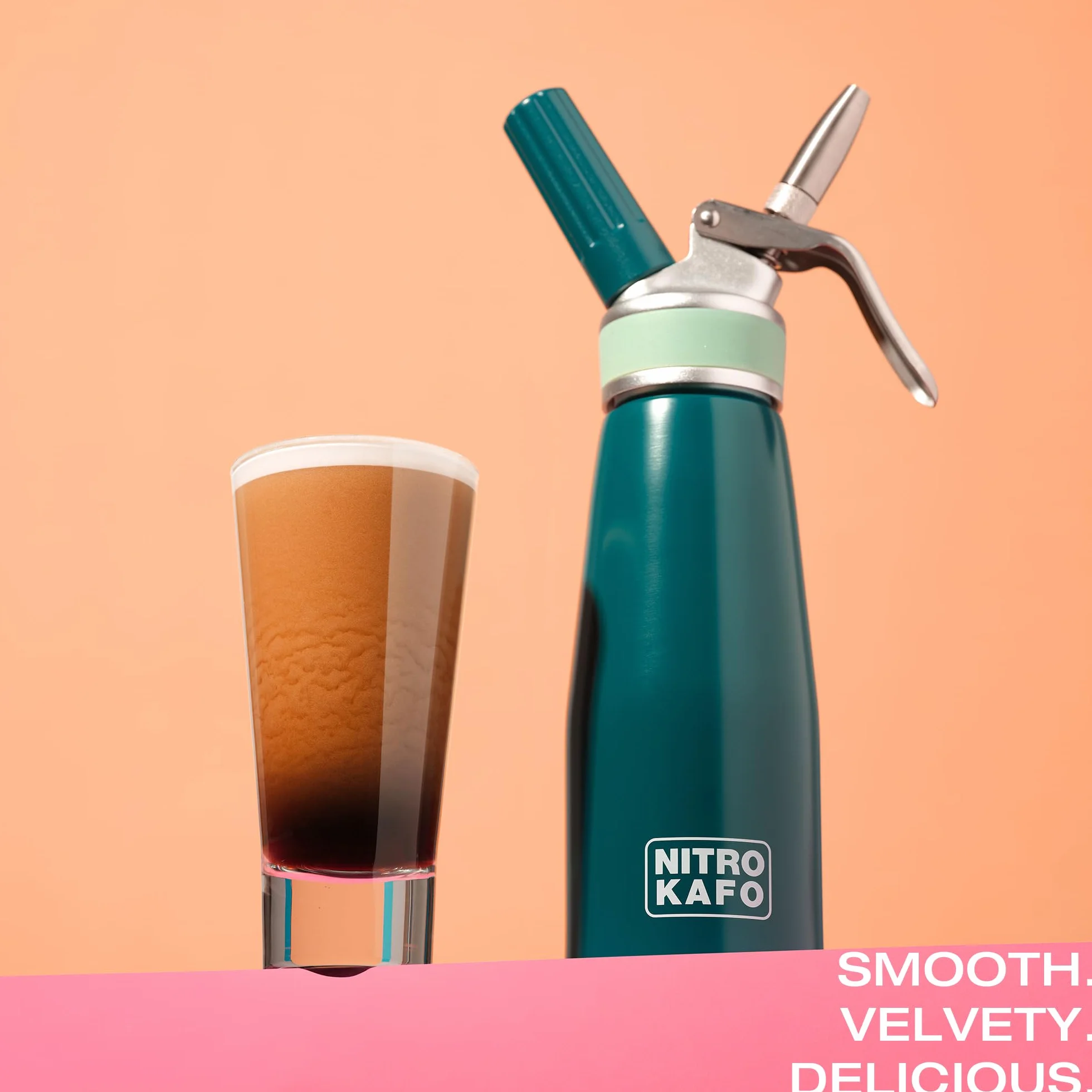 Nitro Kafo Cafetera Nitro de 1 litro, aluminio Cold Brew con boquilla difusora especial, 1 cuarto de galón/1 litro, incluye