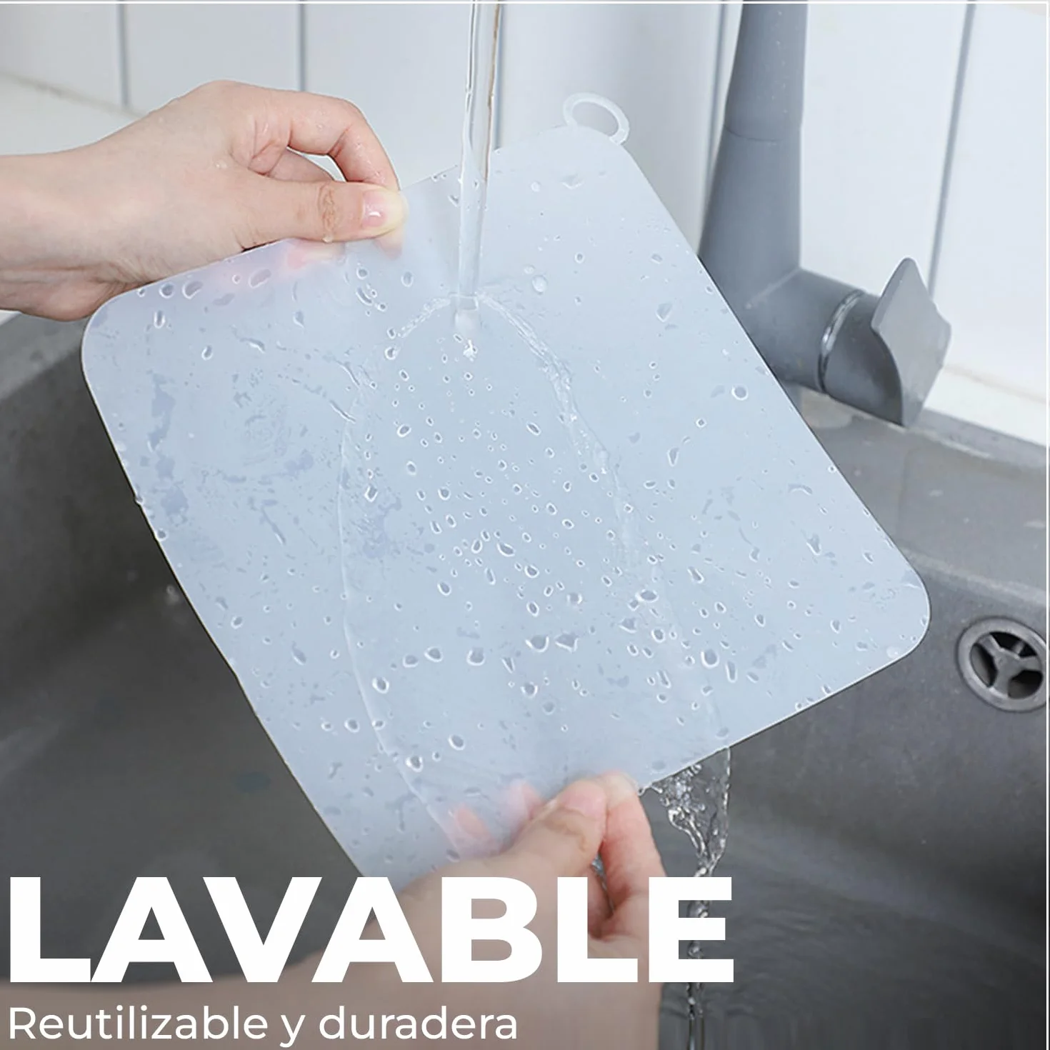 Tapa Desagüe Ducha Silicona Antiolores 15x15cm Blanco Pack 4