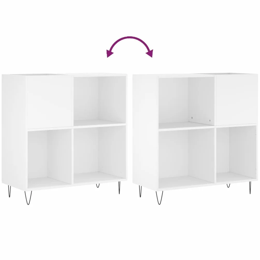vidaXL Mueble para Discos Madera contrachapada Blanco 84,5x38x89 cm