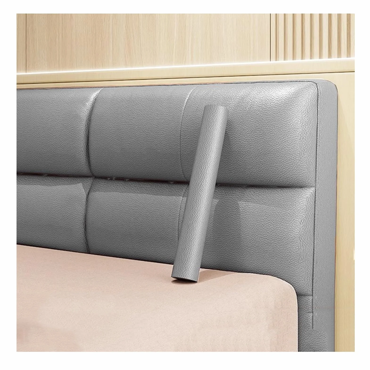 Cuero Adhesivo Parche De Reparación De Cuero Gris Para El Lado De La Cama, Kit De Parches De Cinta Cortable De Refinador Autoadhesivo Grande Para Muebles De Asientos De Coche De Sofá(500x50cm)