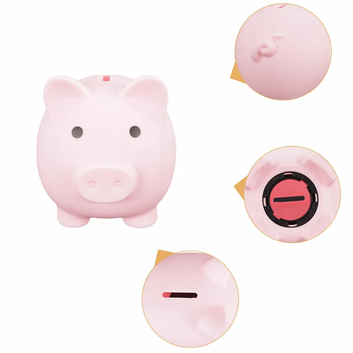 Hucha de cerdito de la suerte irrompible, ideal para cambiar monedas, ideal como accesorio para el hogar, regalo de boda, Navidad y Halloween, 13 x 10 x 11,5 cm, color rosa.