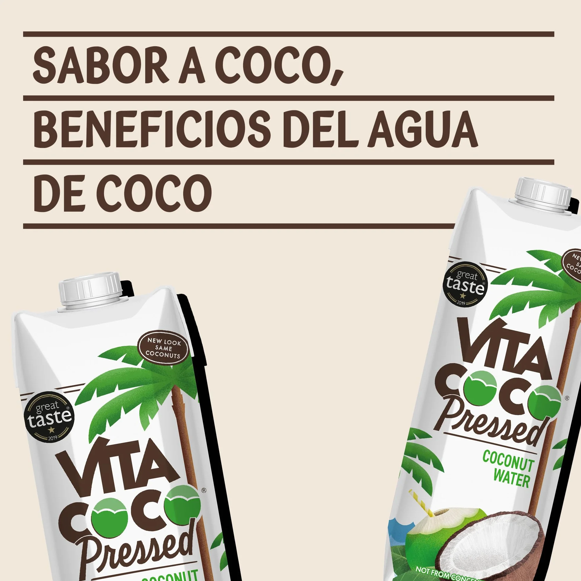 Vita Coco Agua De Coco Prensada 1L x 6 Hidratante Natural Sin Gluten
