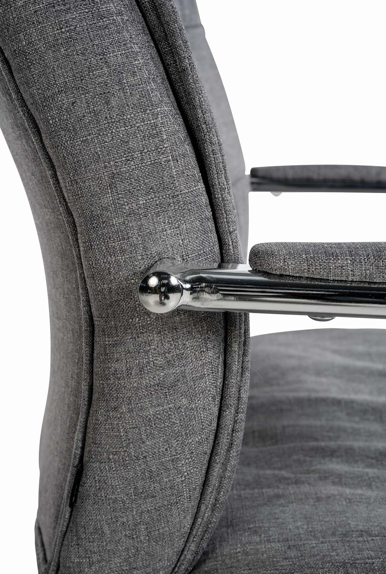 CLP Silla De Reuniones Estilo Cantilever Sievert Tapizada En Tela I Silla De Conferencias con Reposabrazos, Color:Gris Claro