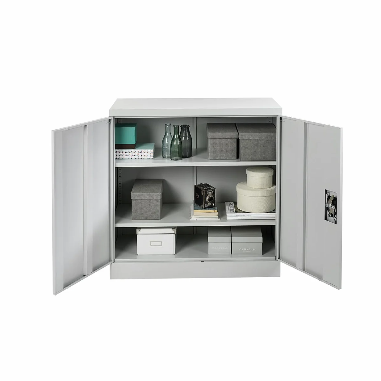 MMT Furniture Designs Armario de Almacenamiento de Oficina de Acero, FC-A9WGrey, Gris, 900 mm de Alto
