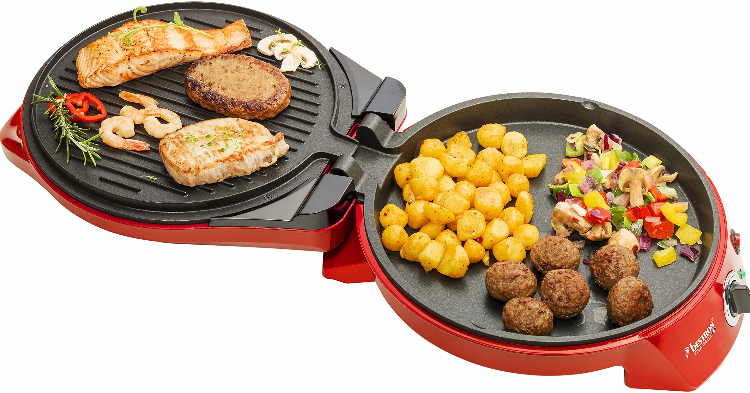 Bestron Horno Grill Eléctrico para Pizza Viva Italia 230°C 1800 W Rojo