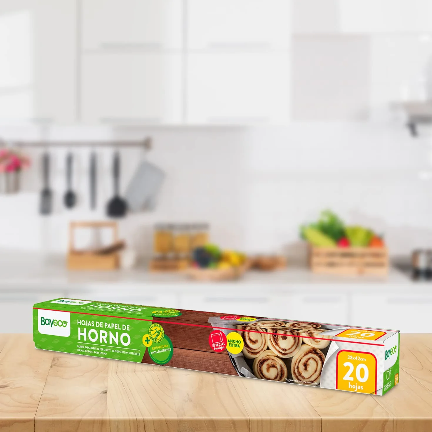 Papel de Horno en Hojas Bayeco 38x42cm 20 Hojas Precortadas Antiadherente