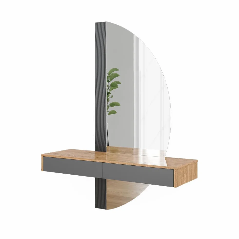 Vicco Tocador Melisa, Gris, 120 cm con 2 cajones, Altura Flexible, Ajustable Perfectamente a Necesidades Individuales