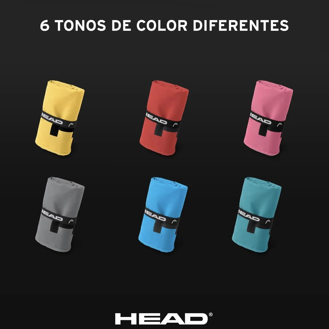 HEAD Toalla Microfibra con Elástico 40x60 Suave Ligera Secado Rápido Absorbente Multiuso