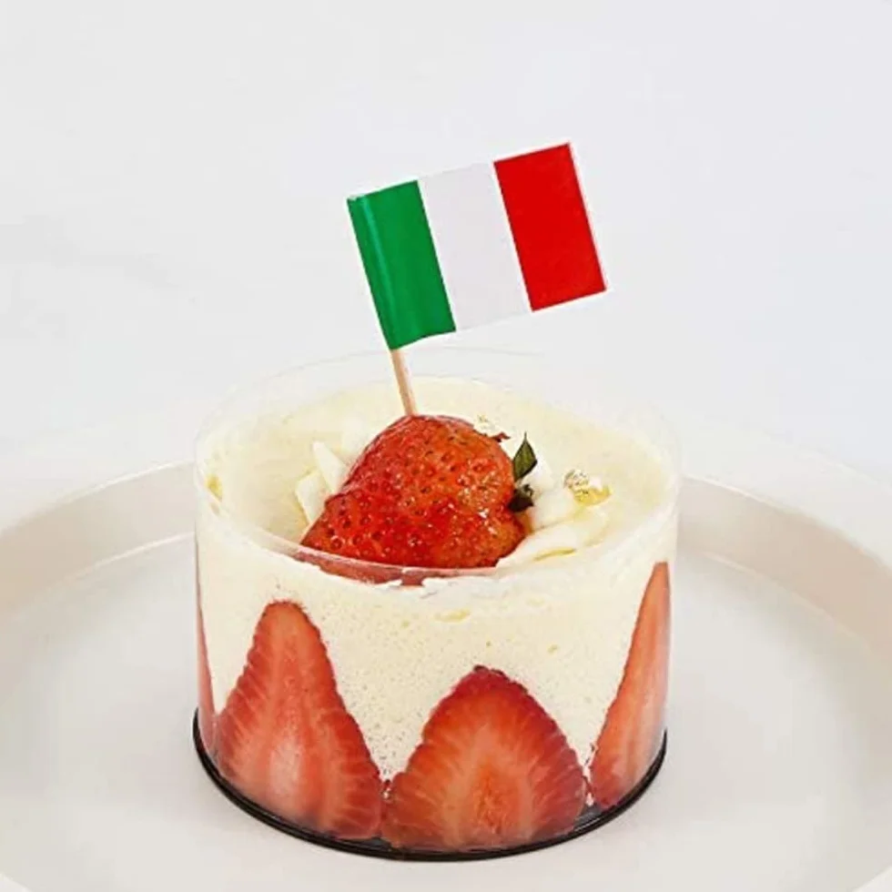 Palillos de dientes de Italia, 100 palillos decorativos, palillos para frutas, Día Nacional, bar, boda, Navidad, San Valentín, comida bebida, decoración para la comida