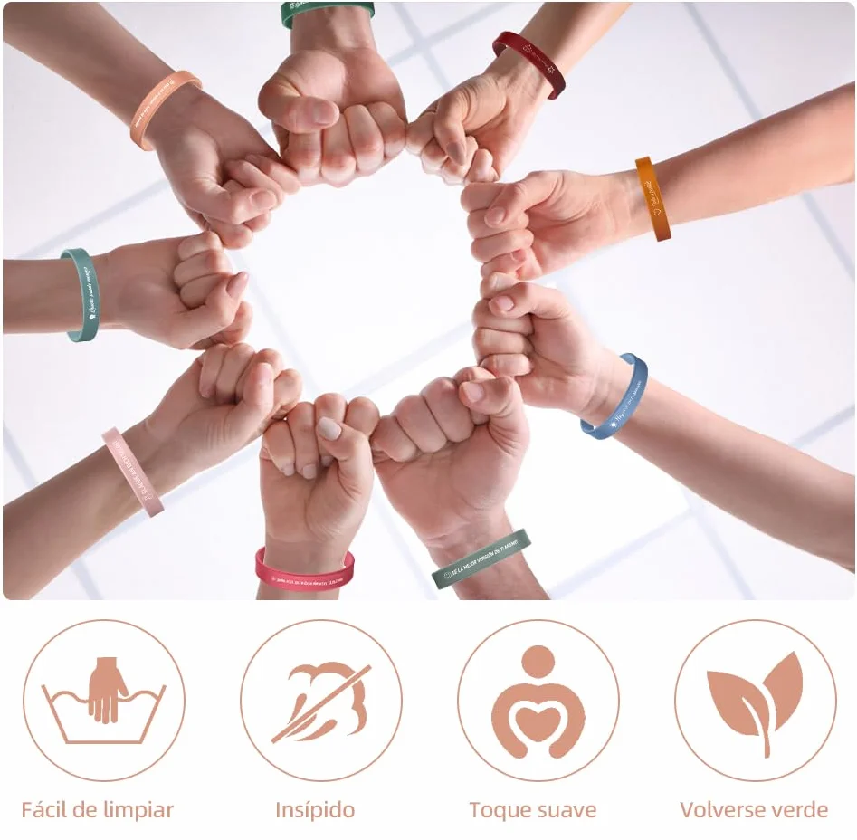 Pulseras motivacionales inspiradoras con frases de silicona, regalos motivacionales para adolescentes, estudiantes, colegas
