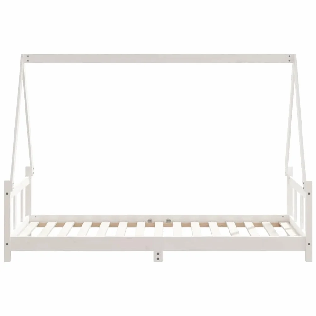 vidaXL Estructura de Cama para niños Madera de Pino Blanco 90x190 cm, Cama Infantil, Cama Individual para niños, Cama Forma de casa, Cama para niños
