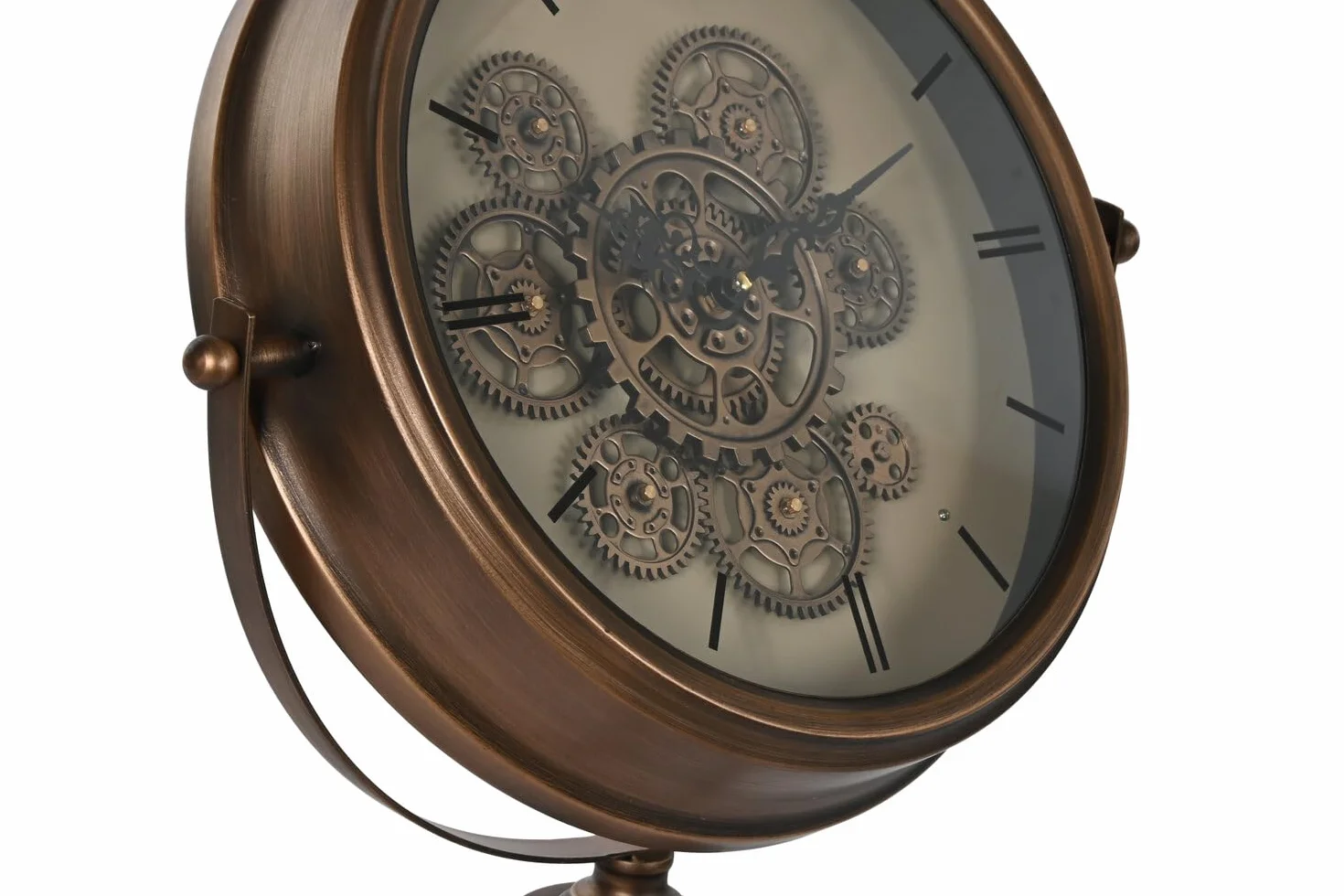 Reloj de Pie Metal Cristal 43x30x85 Movimiento Dorado