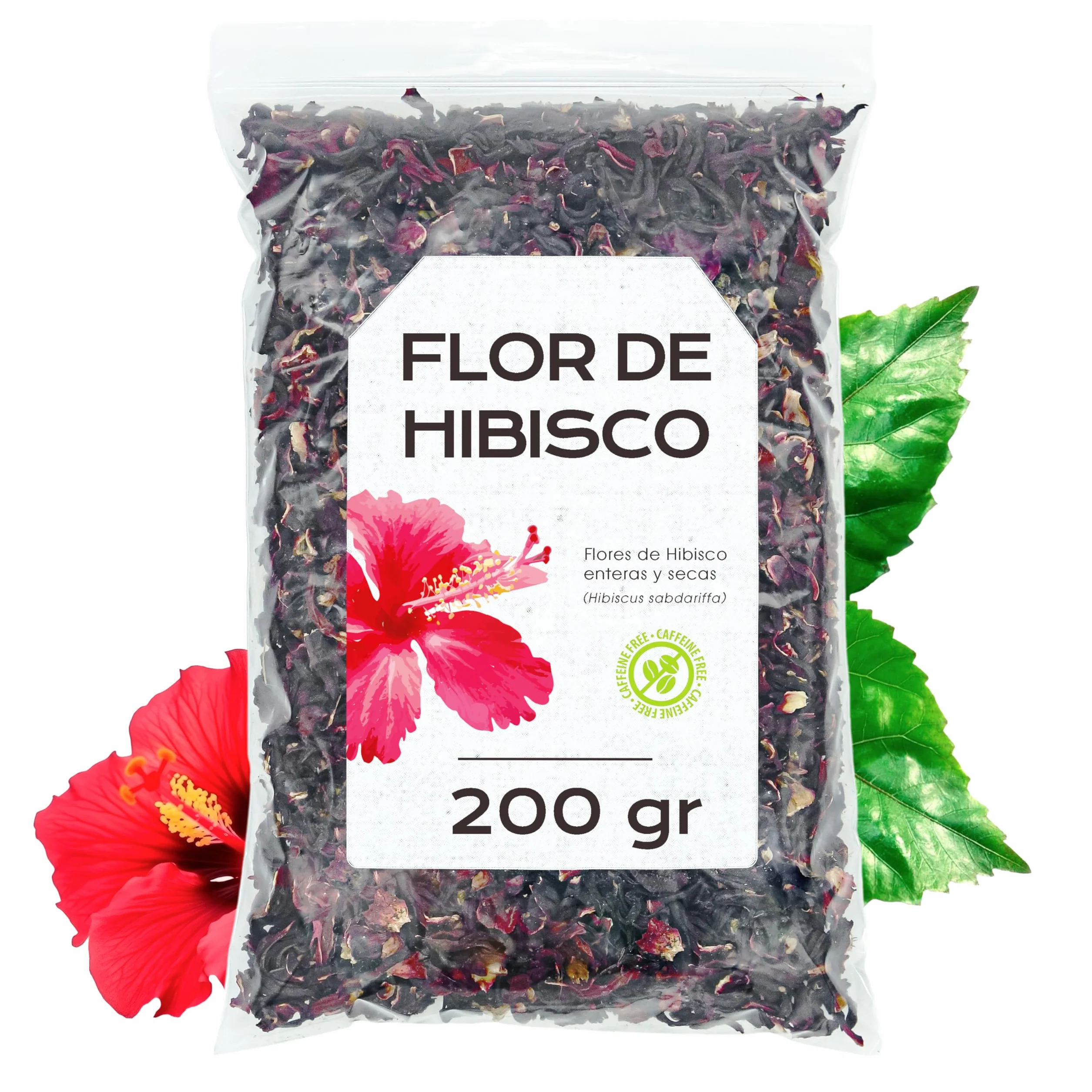 Flor de Jamaica para Adelgazar 200g - Té de Hibisco para Reducir Hinchazón - Infusión Antioxidante Natural para Bajar de Peso