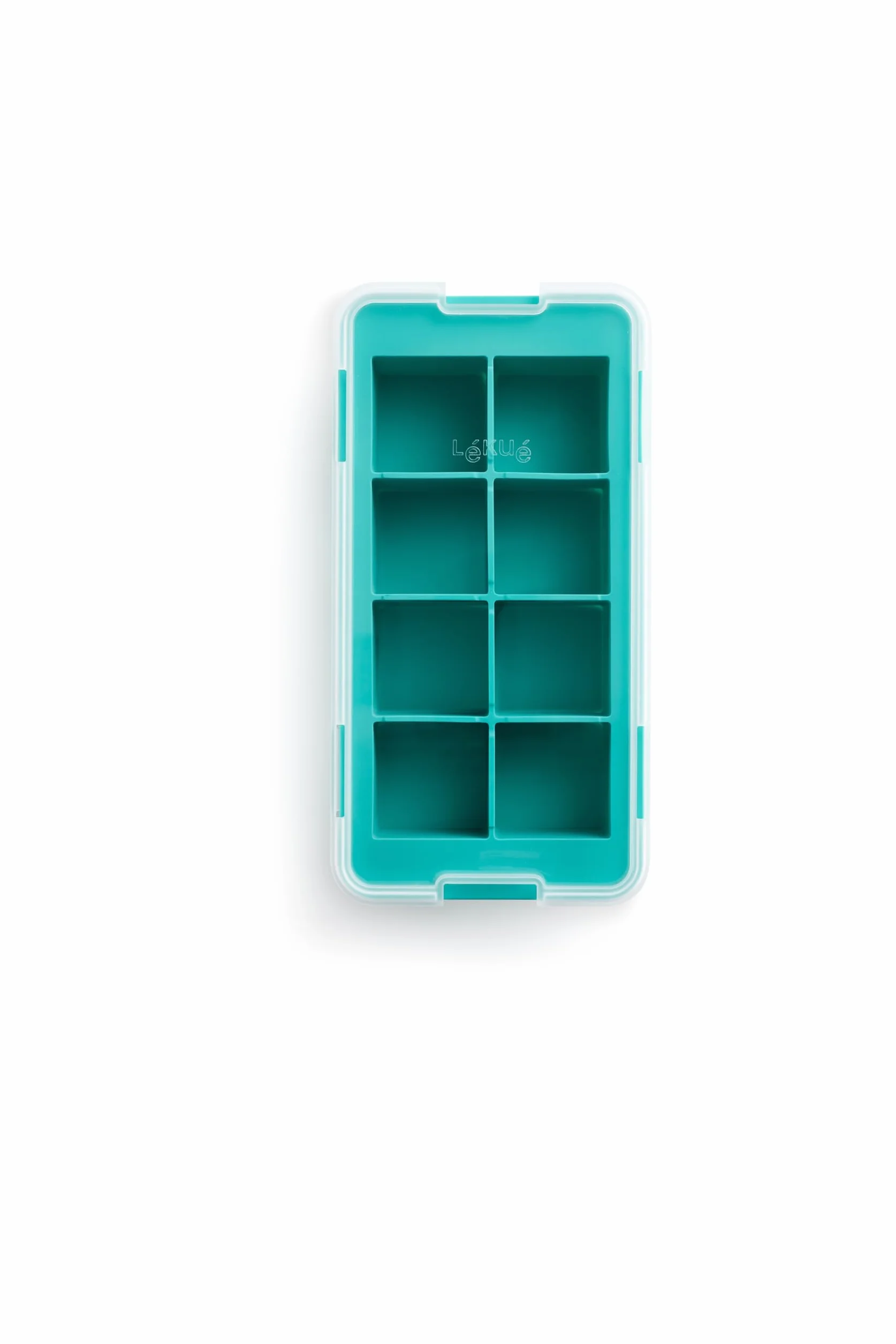Lékué Bandeja de Silicona para Cubitos de Hielo XL Cuadrada