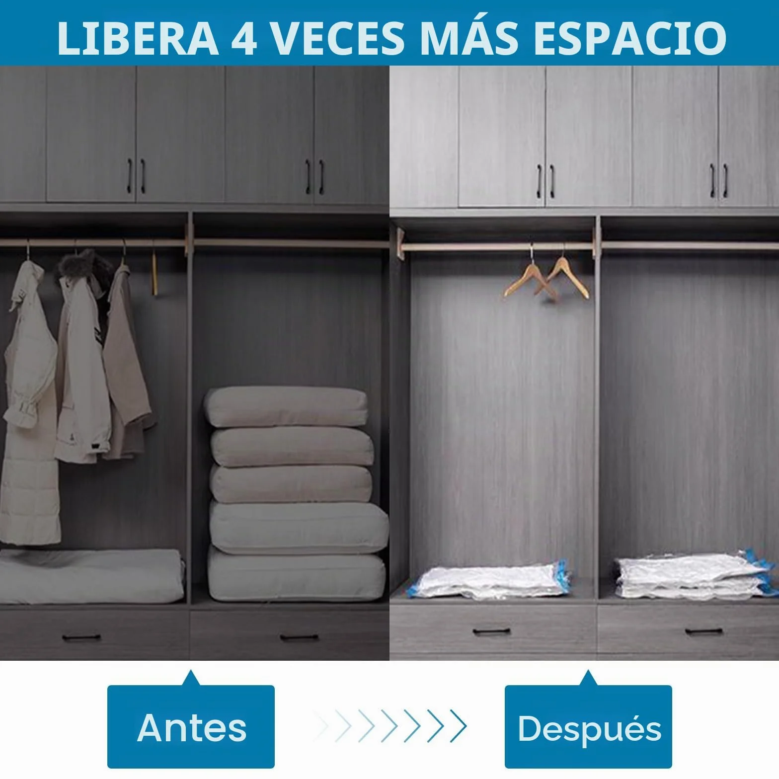 Diboniur Bolsas Vacio Ropa 5 Piezas 80 x 60 cm Almacenamiento Reutilizable