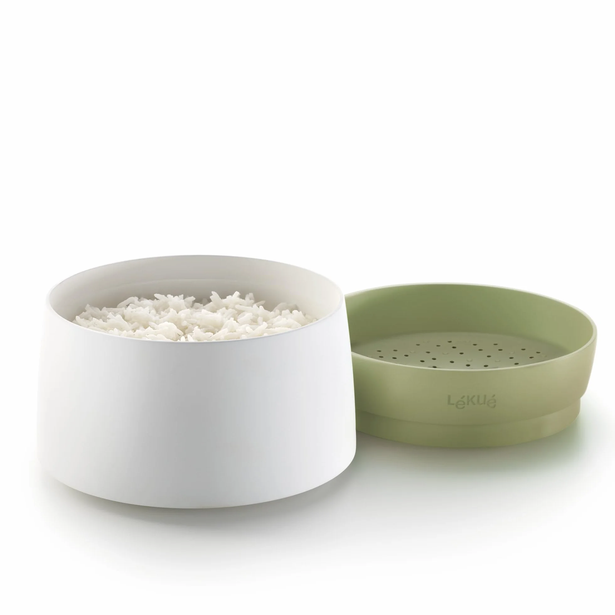 Lékué Recipiente para cocinar Quinoa y Arroces en microondas 1 Litro Verde