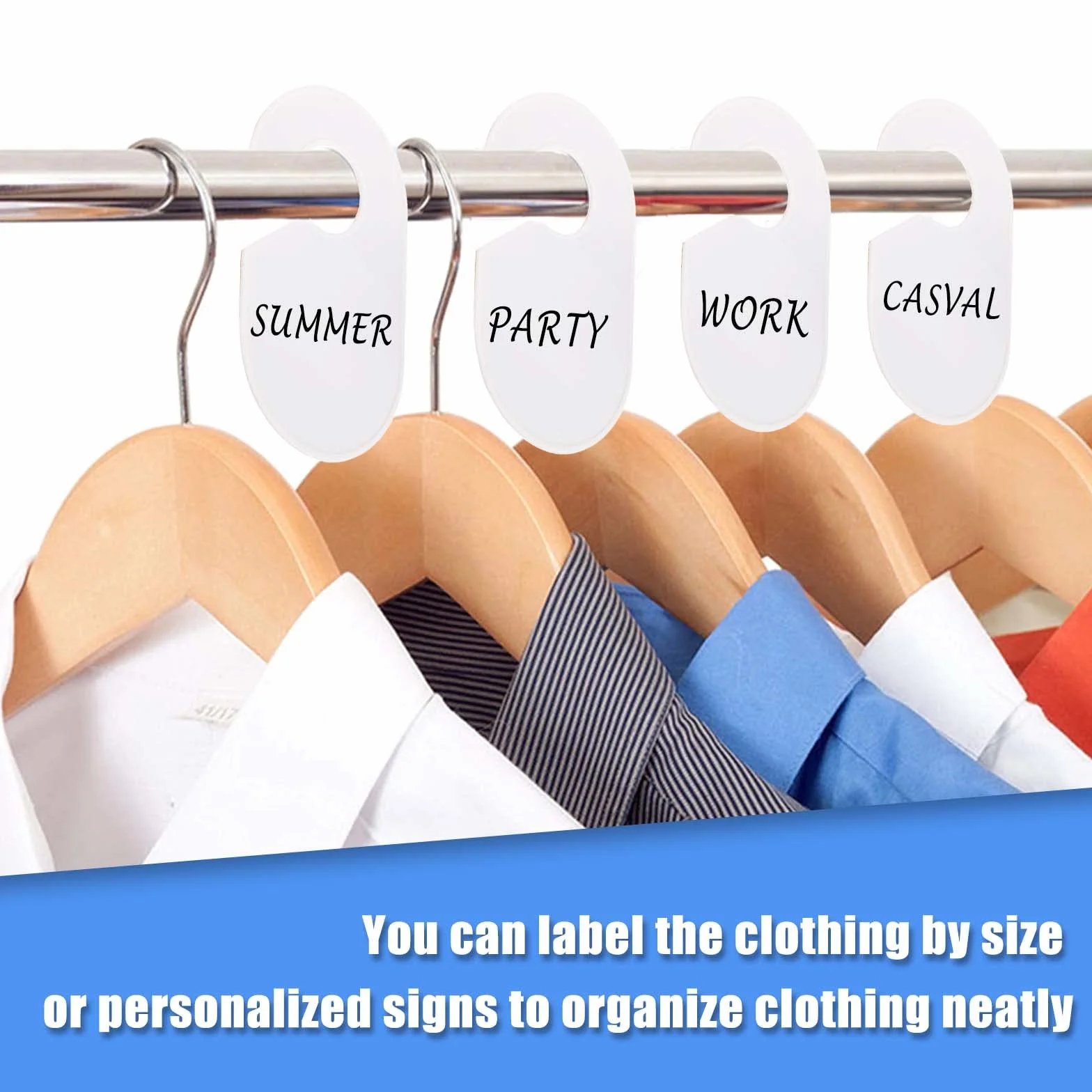 10 Piezas Divisores de Tamaño de Ropa, Perchas y Separadores de Armario para Bebés y Adultos - Distinción de Tamaño en Hogar y Tienda