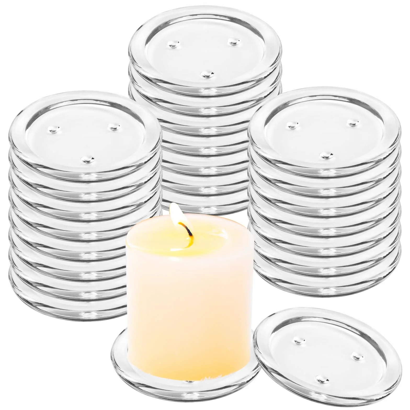 Platos para velas de cristal de 10 cm, posavasos redondos para velas, decoración hogar