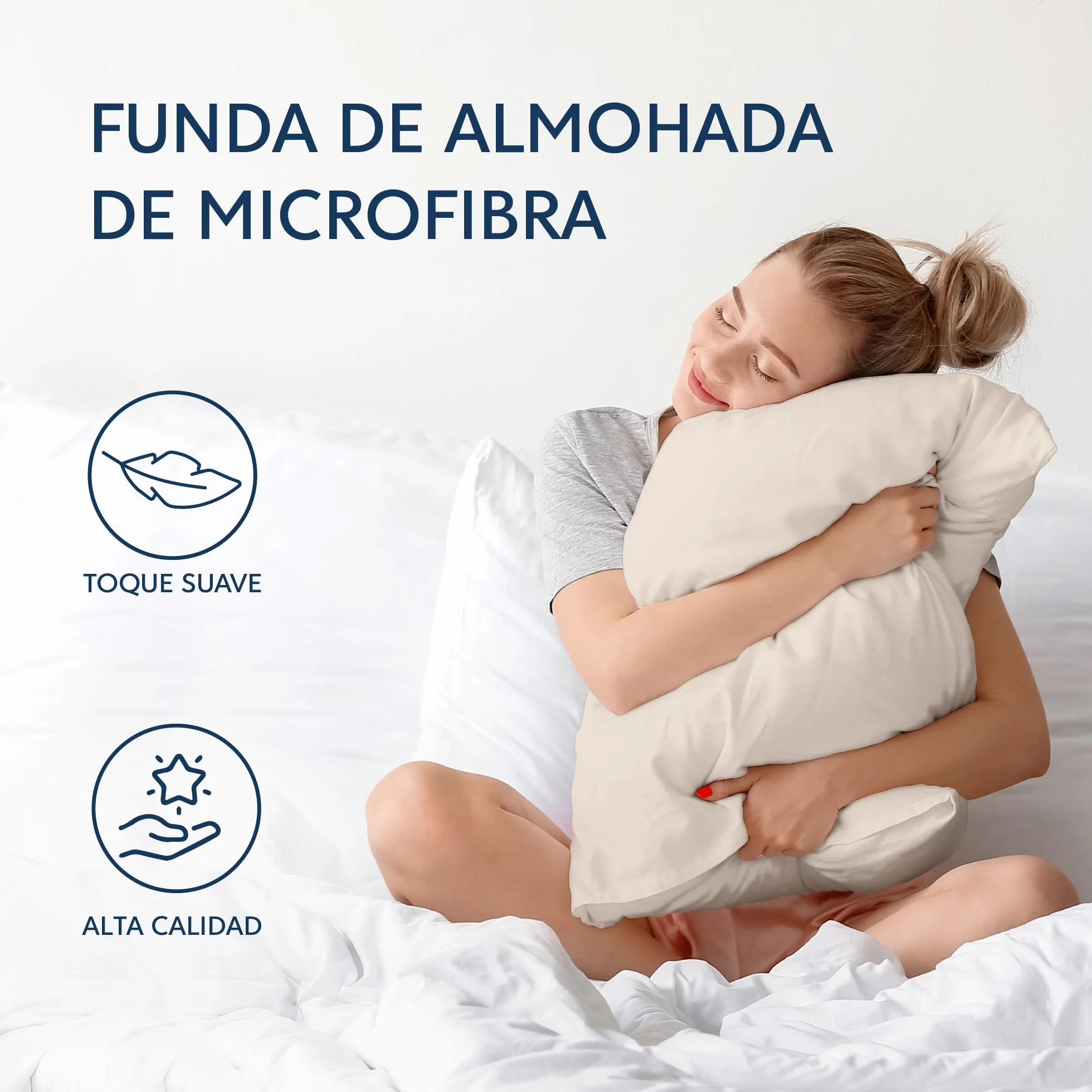 Dreamzie Fundas de Almohada 50x70 cm Beige Microfibra 100% Poliéster Juego de 2